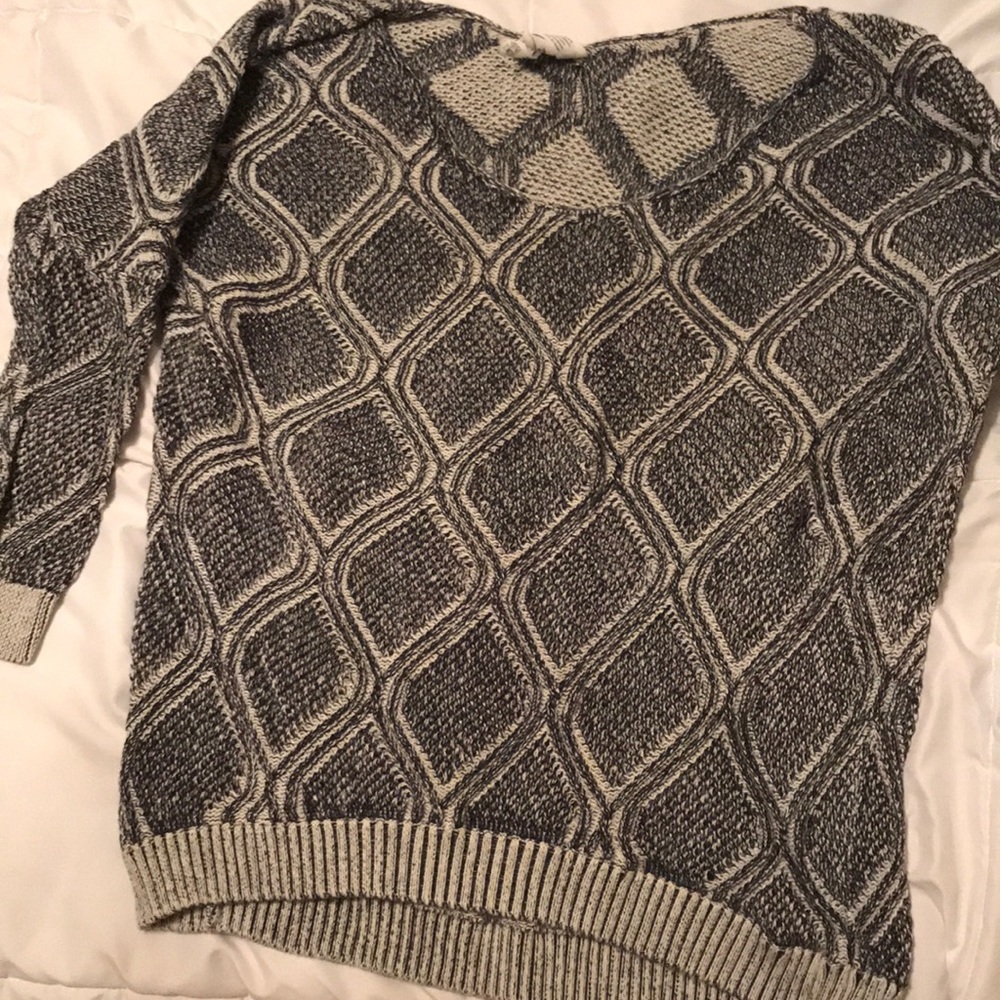 Grey and black knit sweater
